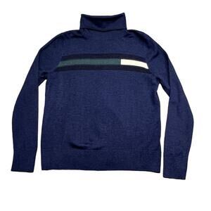 Pendleton Stripe Colorblock Long Sleeve Knit Turtleneck Sweater Top